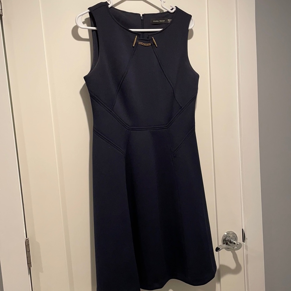 Ivanka Trump navy cocktail dress
